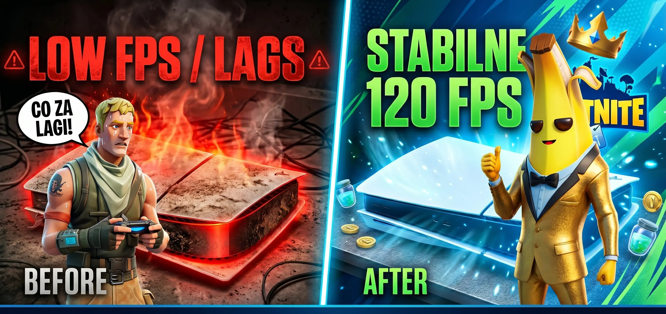 Masz nagłe spadki FPS w grach np. Fortnite, a Twoja konsola brzmi jak startujący odrzutowiec?